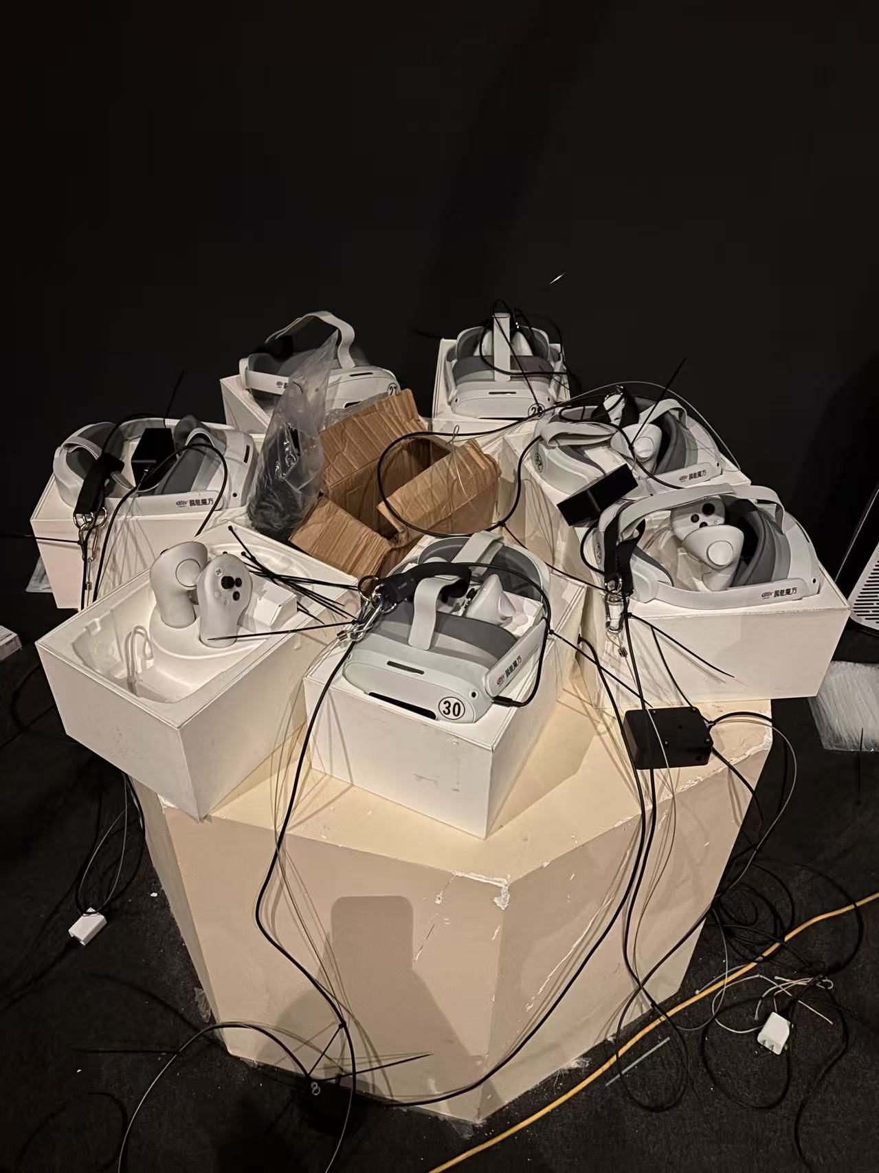 VR headsets prepared for the first public presentation of Deepcore in Shanghai
